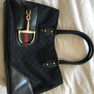 Gucci Black monogram Hassler tote
